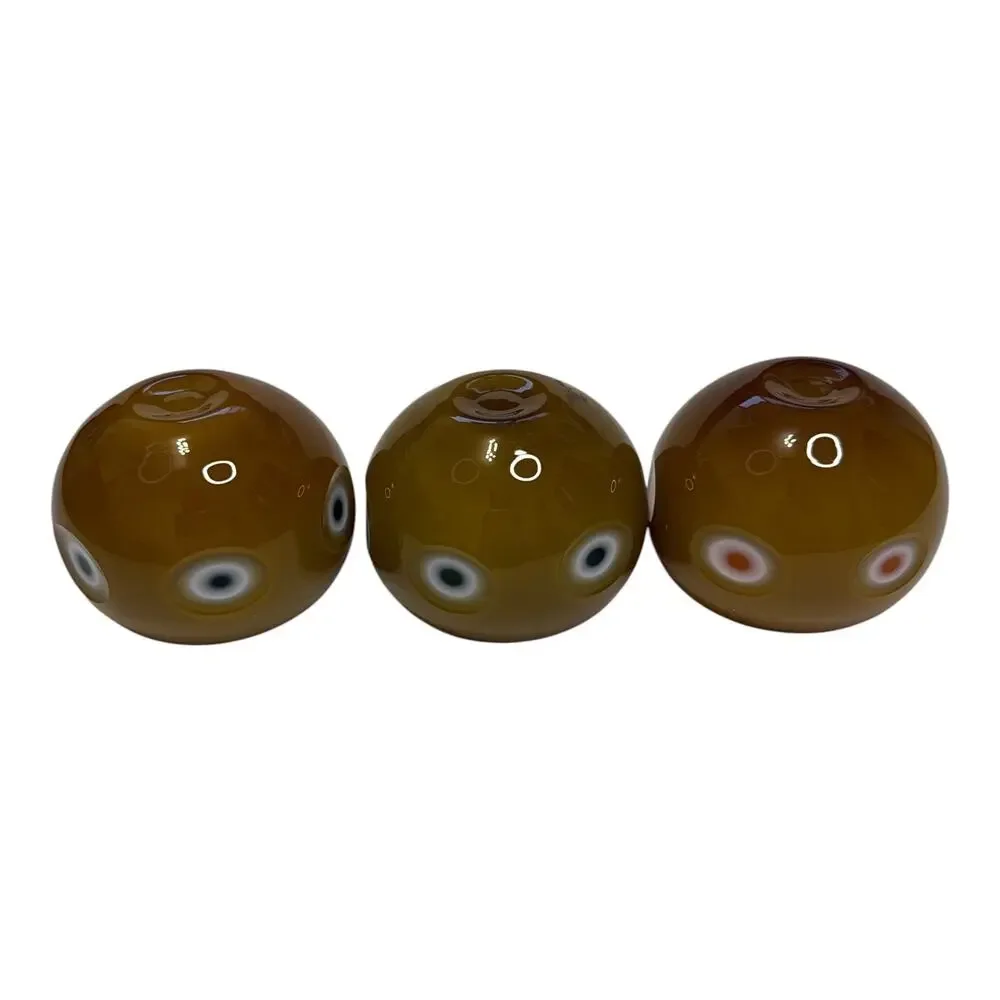 1950s Set of 3 Borske Sklo Art Glass Vase Votive Candle Art Deco Czech Bubble